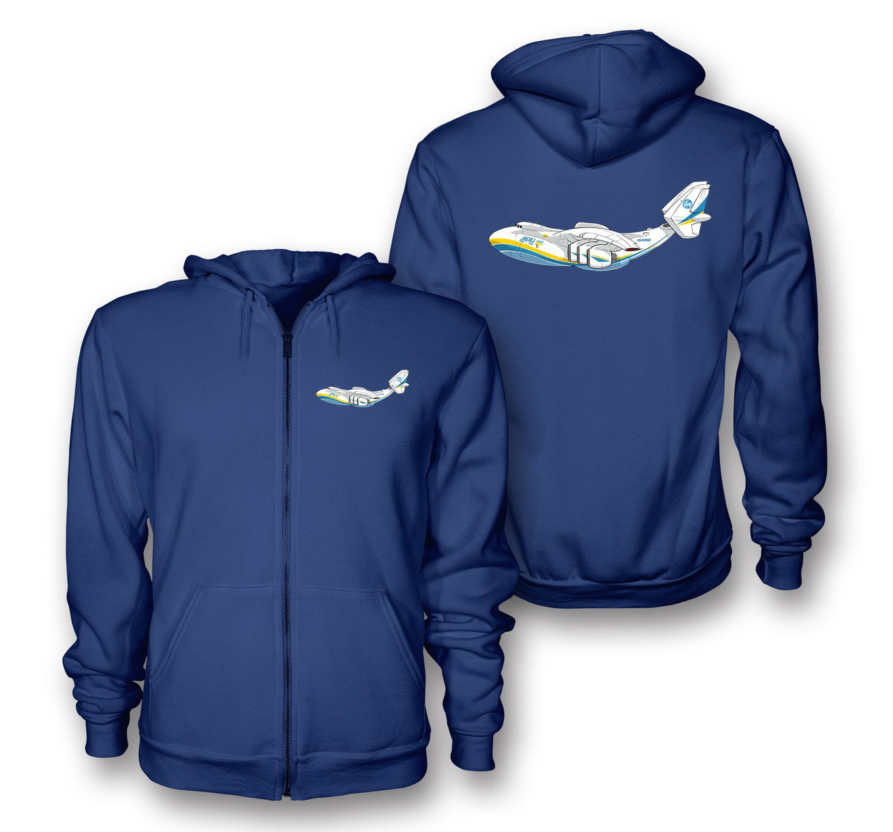 RIP Antonov An-225 Designed Zipped Hoodies