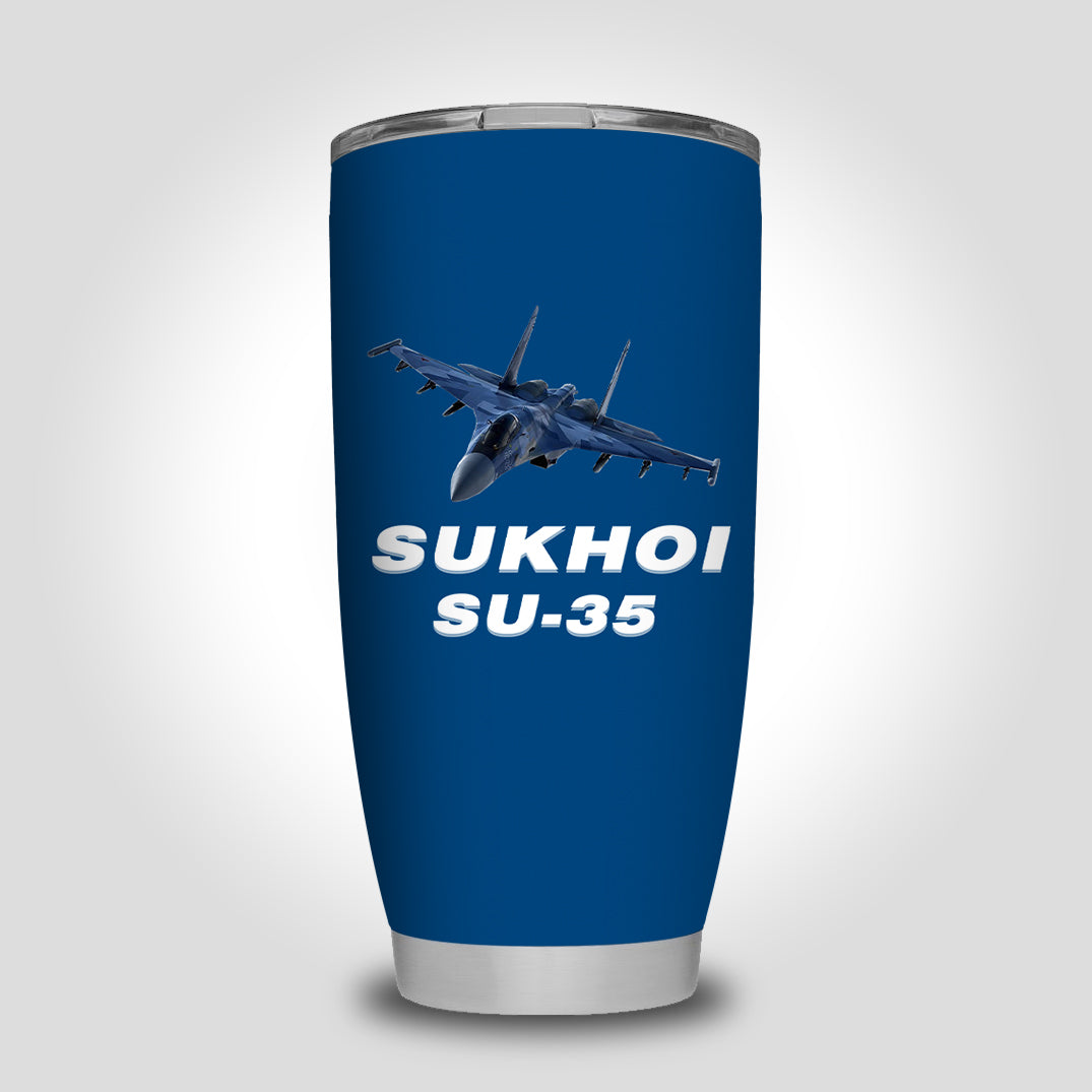 The Sukhoi SU-35 Designed Tumbler Travel Mugs