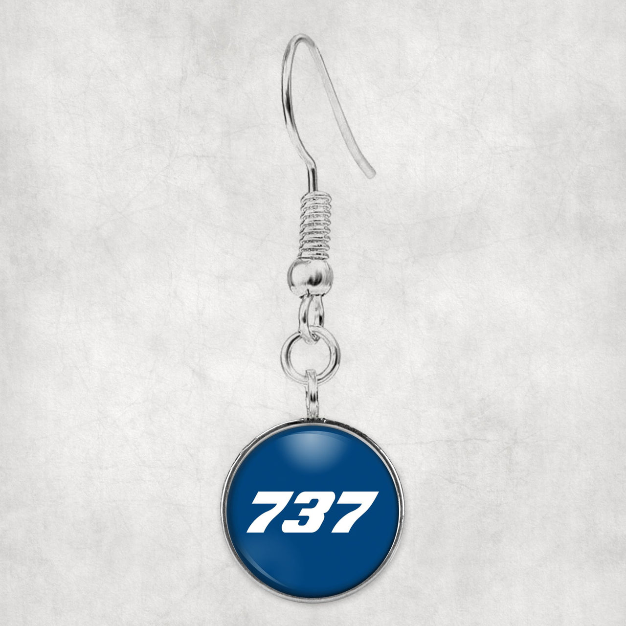 737 Flat Text Designed Earrings
