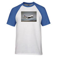 Thumbnail for Departing Lufthansa A380 Designed Raglan T-Shirts