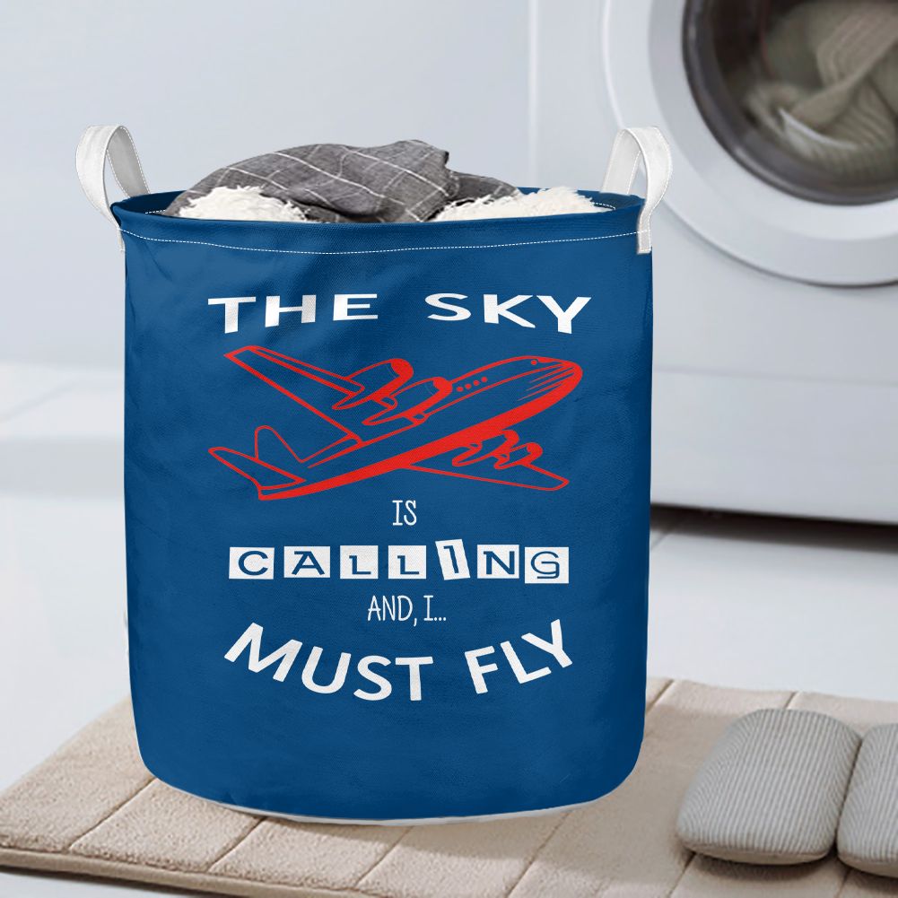 The Sky is Calling and I Must Fly Designed Laundry Baskets