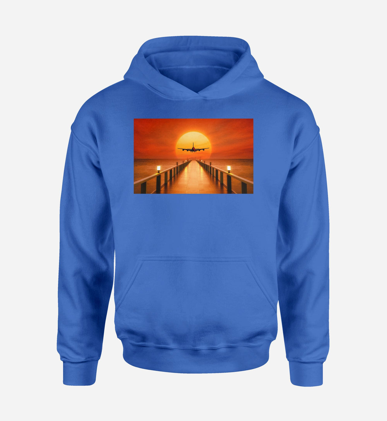 Airbus A380 Towards Sunset Designed Hoodies