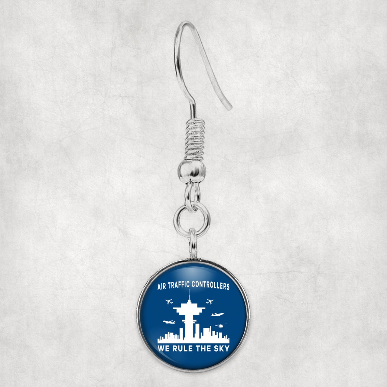 Air Traffic Controllers - We Rule The Sky Designed Earrings