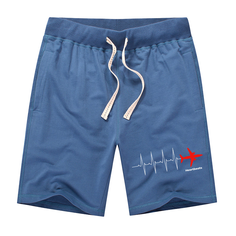 Aviation Heartbeats Designed Cotton Shorts