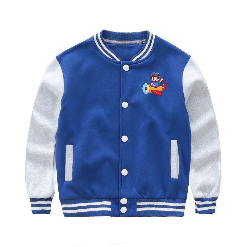 Cute Boy Driving Plane Cartoon Designed "CHILDREN" Baseball Jackets