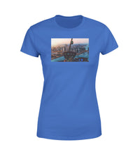 Thumbnail for Amazing City View from Helicopter Cockpit Designed Women T-Shirts