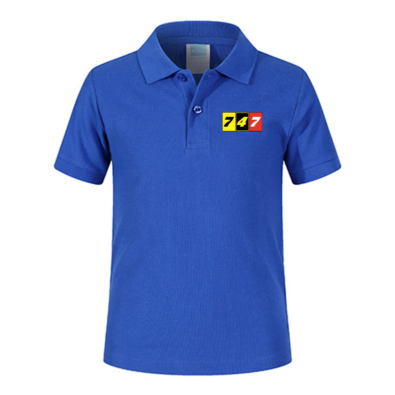 Flat Colourful 747 Designed Children Polo T-Shirts