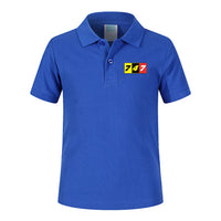 Thumbnail for Flat Colourful 747 Designed Children Polo T-Shirts