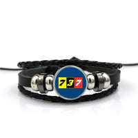 Thumbnail for Flat Colourful 737 Designed Leather Bracelets