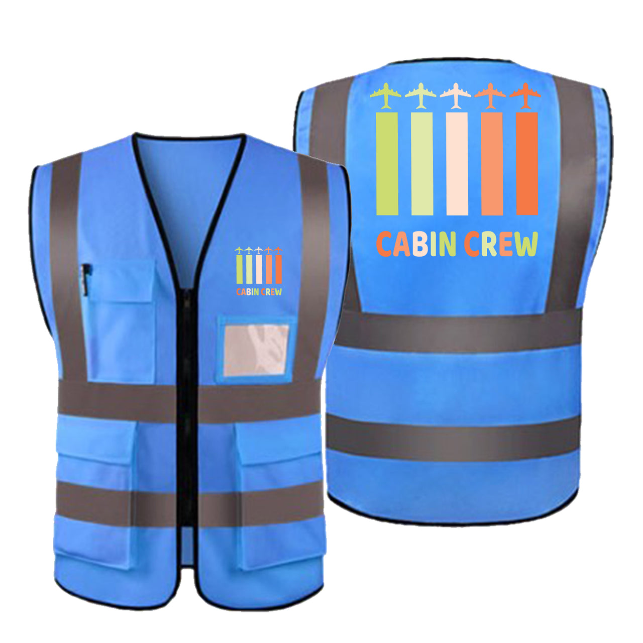 Colourful Cabin Crew Designed Reflective Vests