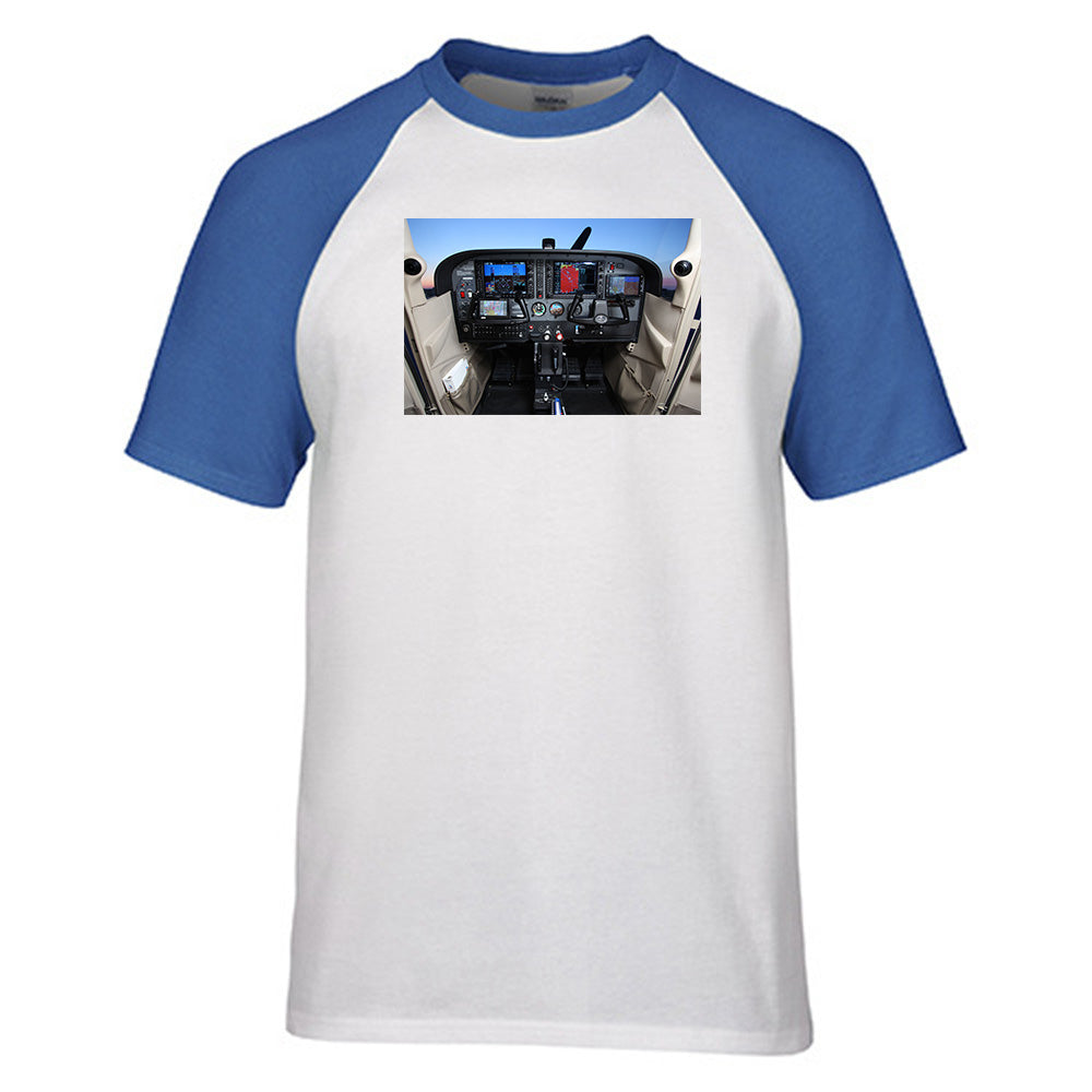 Cessna 172 Cockpit Designed Raglan T-Shirts