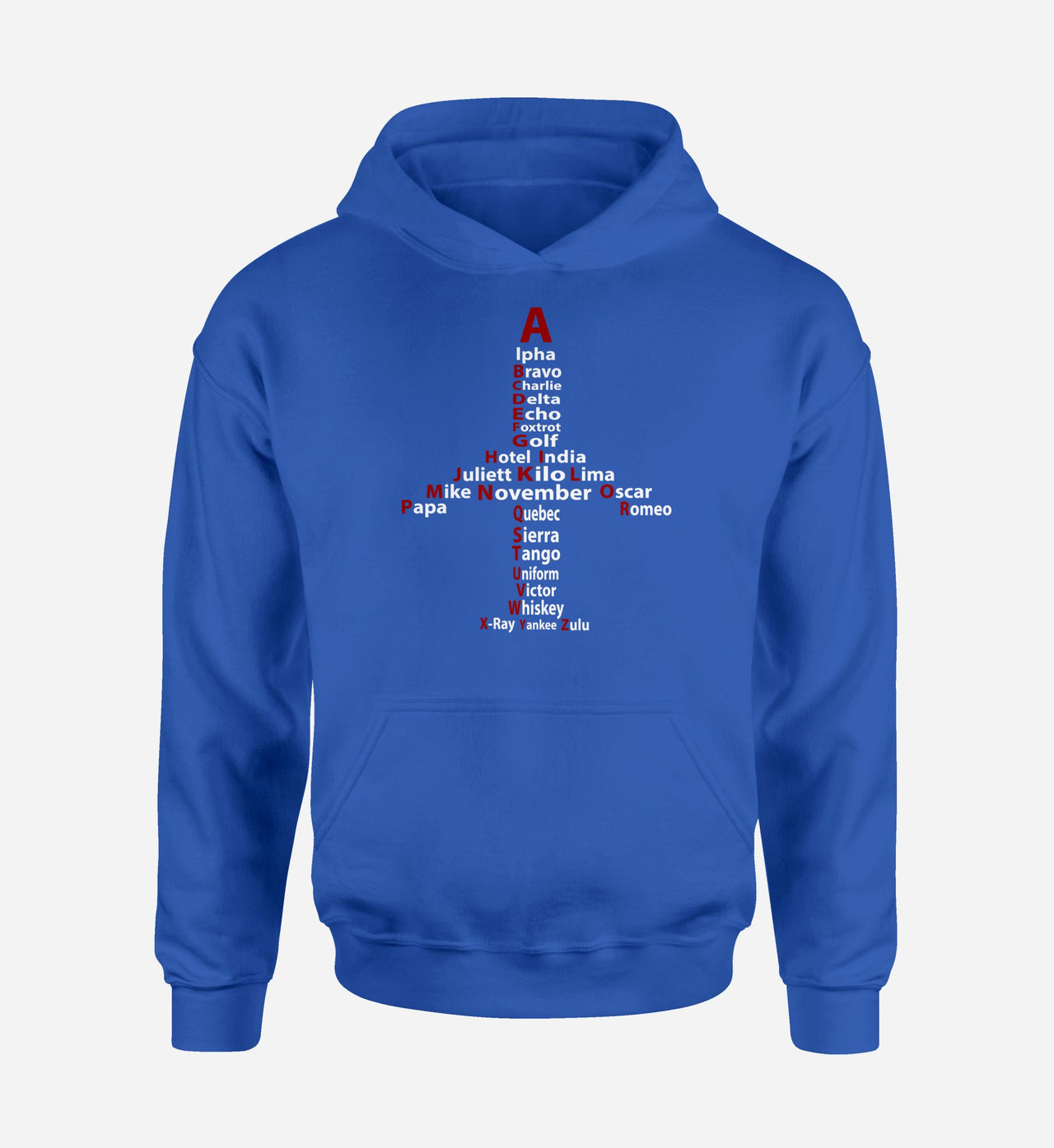 Airplane Shape Aviation Alphabet Designed Hoodies