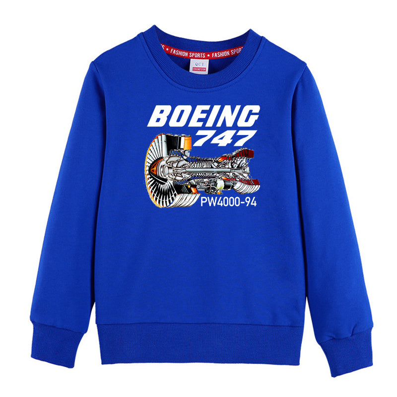 Boeing 747 & PW4000-94 Engine Designed "CHILDREN" Sweatshirts