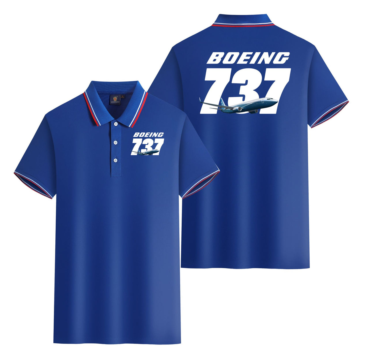 Super Boeing 737+Text Designed Stylish Polo T-Shirts (Double-Side)