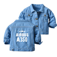 Thumbnail for Airbus A350 & Plane Designed Children Denim Jackets