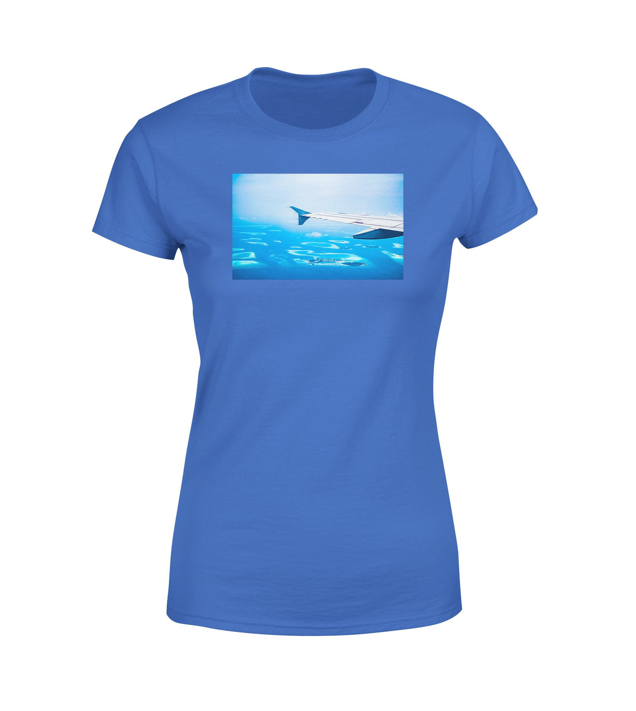 Outstanding View Through Airplane Wing Designed Women T-Shirts