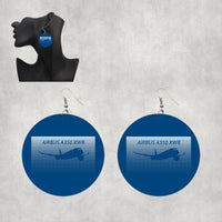 Thumbnail for Airbus A350XWB & Dots Designed Wooden Drop Earrings