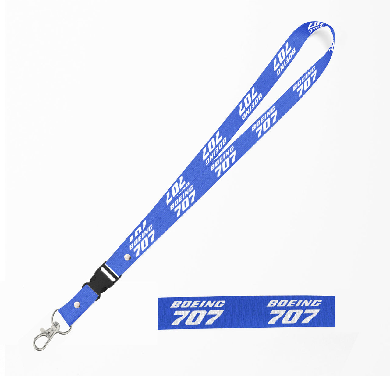 Boeing 707 & Text Designed Detachable Lanyard & ID Holders