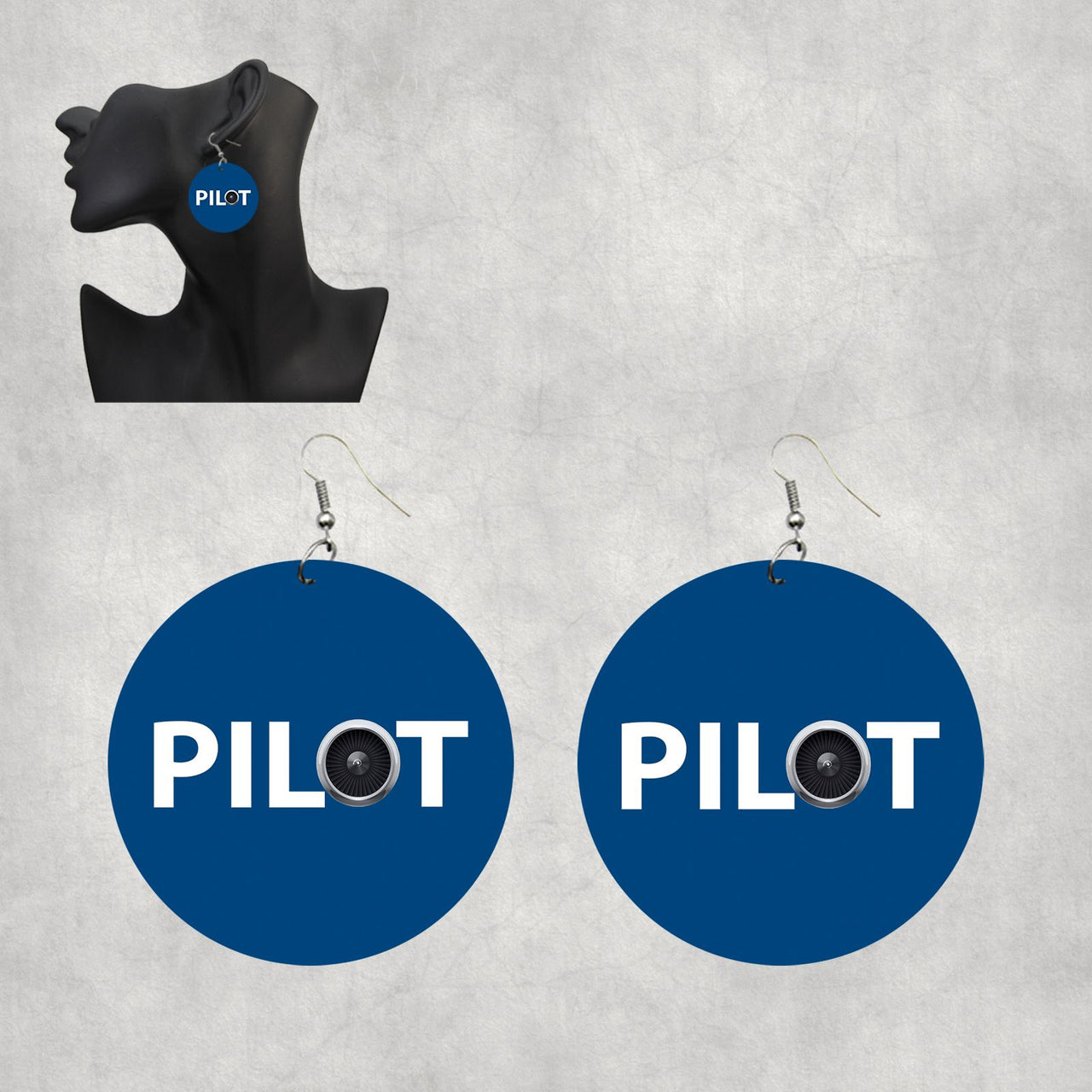 Pilot & Jet Engine Designed Wooden Drop Earrings
