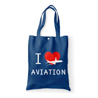 Thumbnail for I Love Aviation Designed Tote Bags