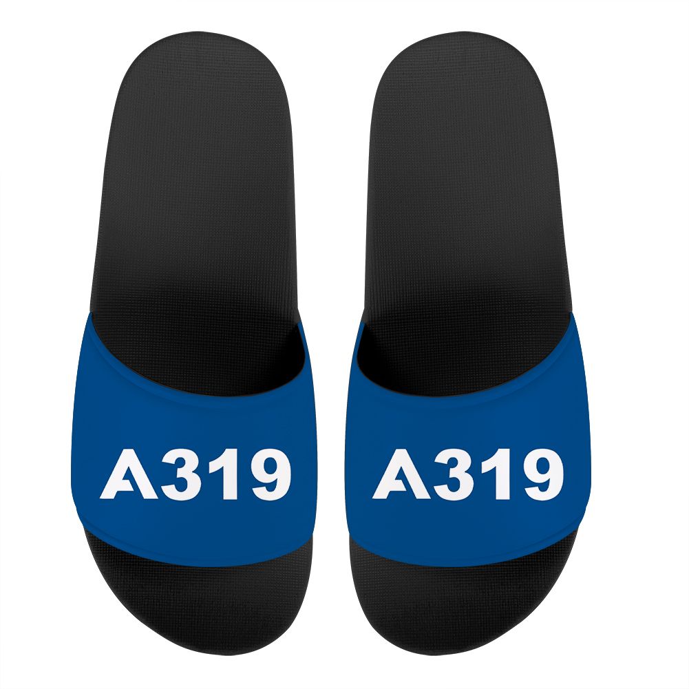 A319 Flat Text Designed Sport Slippers