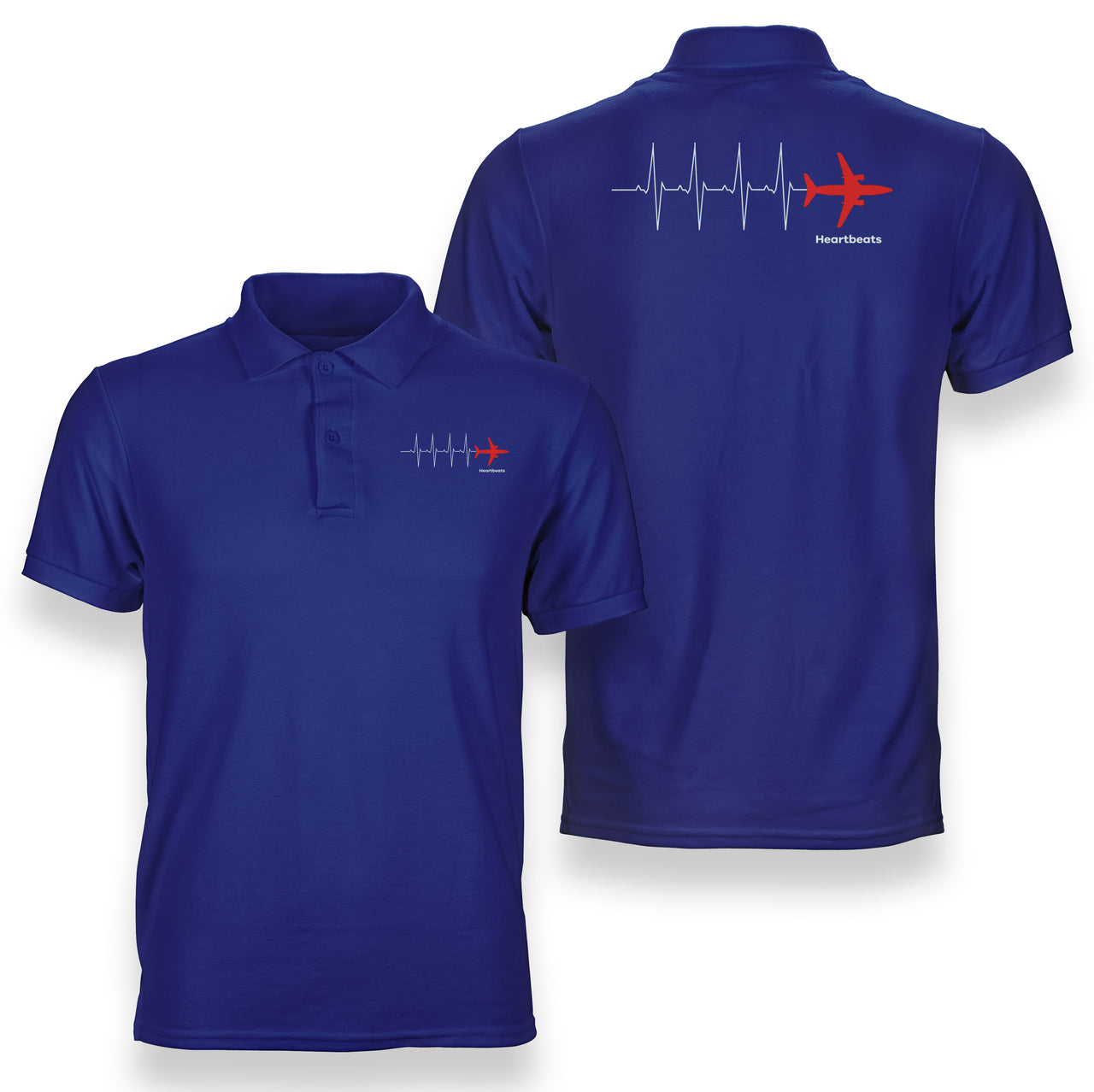 Aviation Heartbeats Designed Double Side Polo T-Shirts