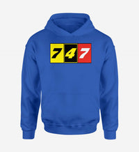 Thumbnail for Flat Colourful 747 Designed Hoodies
