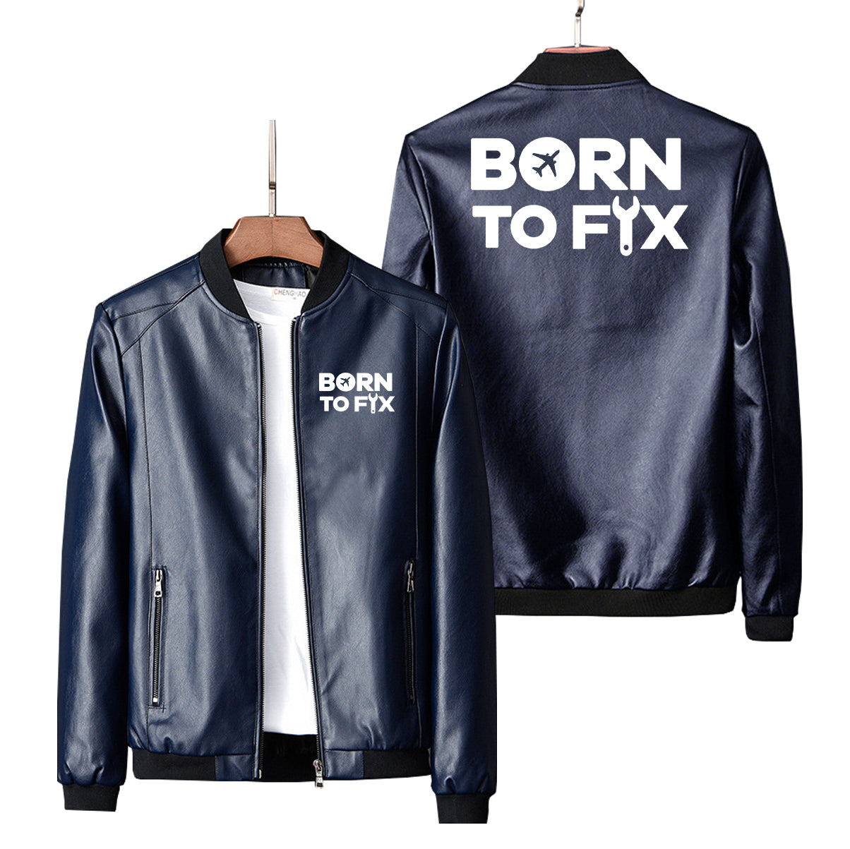 Born To Fix Airplanes Designed PU Leather Jackets