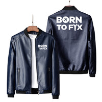 Thumbnail for Born To Fix Airplanes Designed PU Leather Jackets