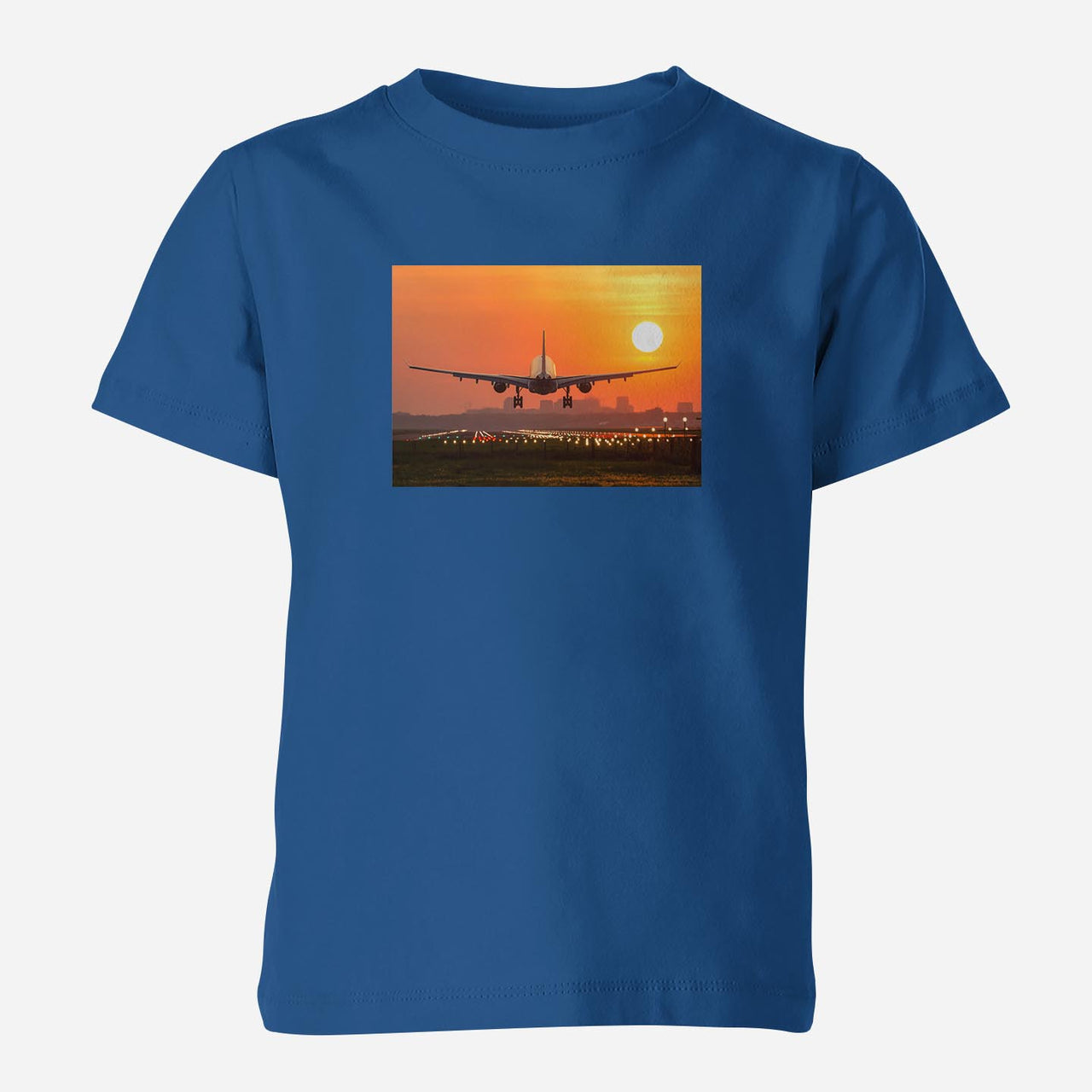 Amazing Airbus A330 Landing at Sunset Designed Children T-Shirts