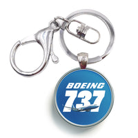 Thumbnail for Super Boeing 737+Text Designed Circle Key Chains