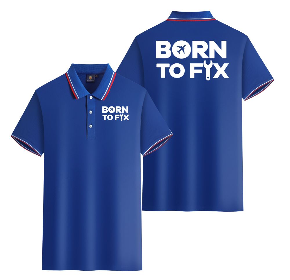 Born To Fix Airplanes Designed Stylish Polo T-Shirts (Double-Side)