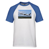 Thumbnail for Departing Ryanair's Boeing 737 Designed Raglan T-Shirts