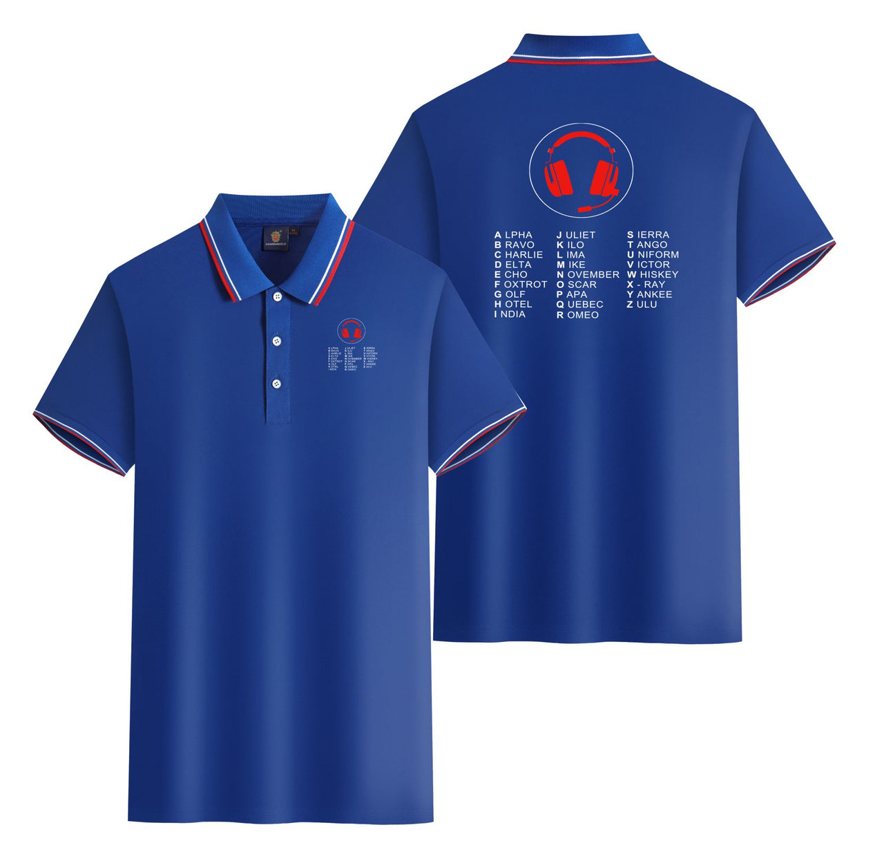 Aviation Alphabet 3 Designed Stylish Polo T-Shirts (Double-Side)