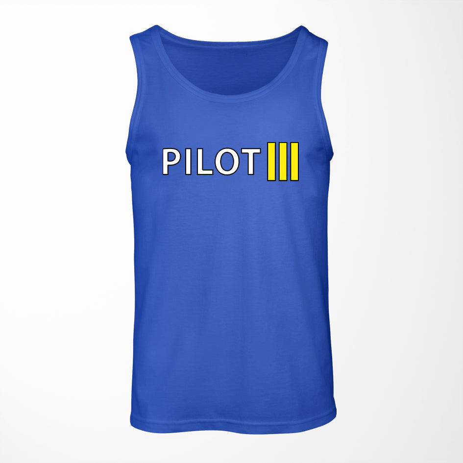 Pilot & Stripes (3 Lines) Designed Tank Tops