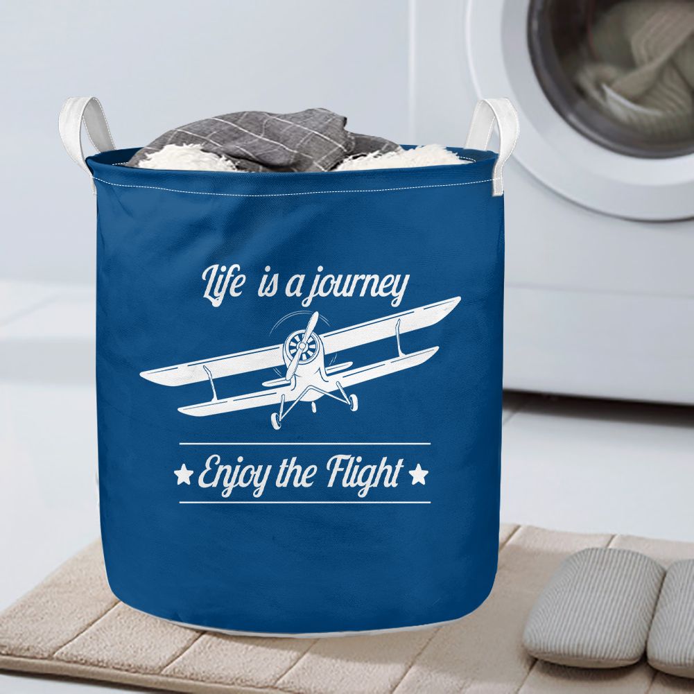 Life is a journey Enjoy the Flight Designed Laundry Baskets