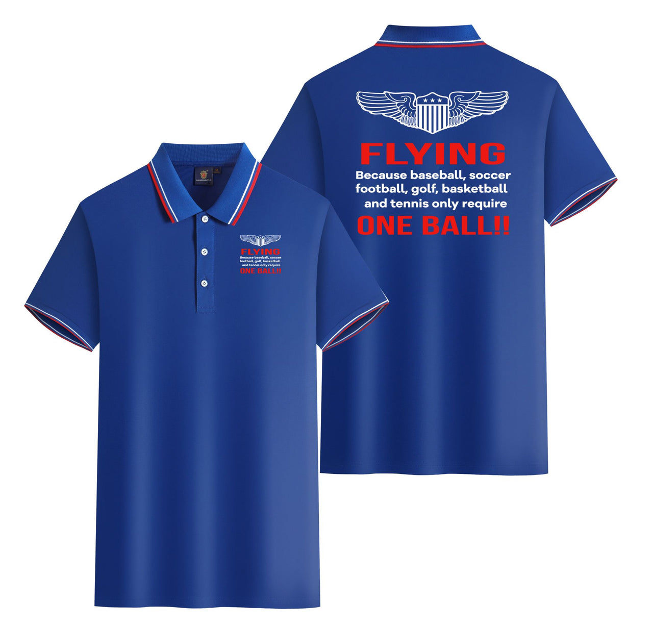 Flying One Ball Designed Stylish Polo T-Shirts (Double-Side)