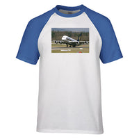 Thumbnail for Departing Singapore Airlines A380 Designed Raglan T-Shirts