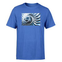 Thumbnail for Blue Toned Super Jet Engine Blades Closeup Designed T-Shirts