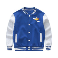 Thumbnail for Cartoon Little Boy Operating Plane Baseball Jacket - view 4
