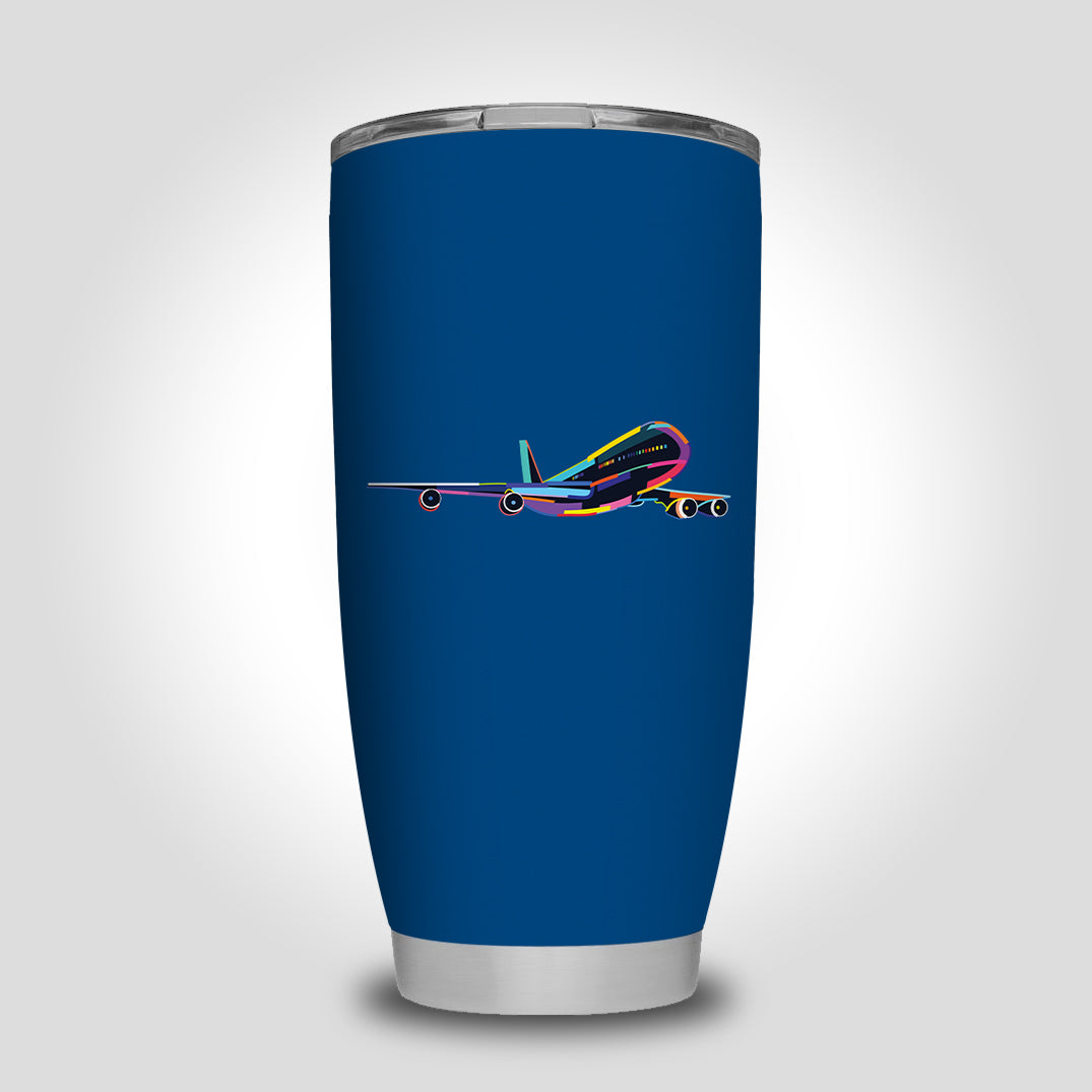 Multicolor Airplane Designed Tumbler Travel Mugs