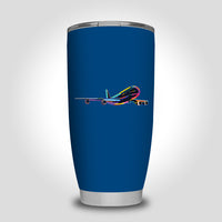 Thumbnail for Multicolor Airplane Designed Tumbler Travel Mugs