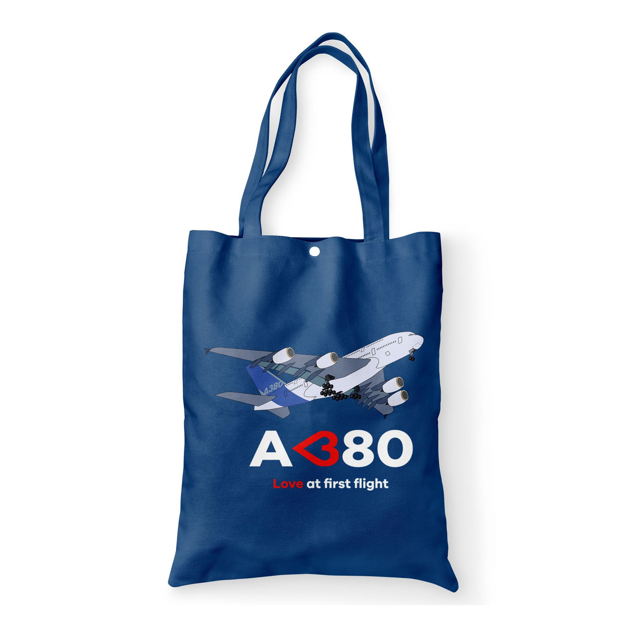 Airbus A380 Love at first flight Designed Tote Bags