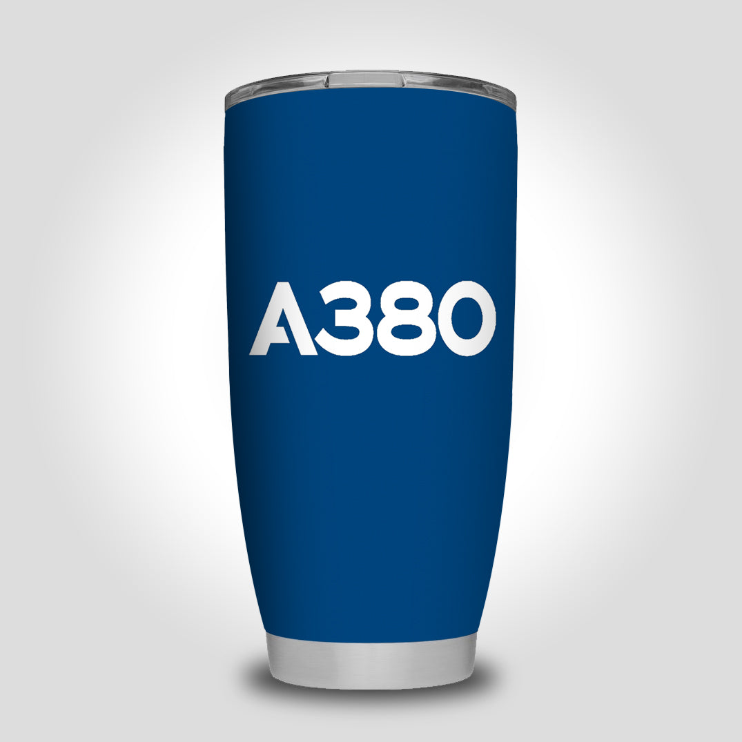 A380 Flat Text Designed Tumbler Travel Mugs