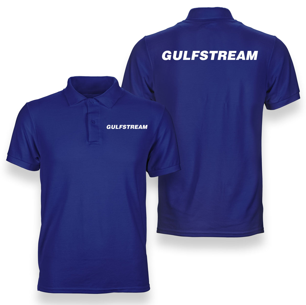 Gulfstream & Text Designed Double Side Polo T-Shirts