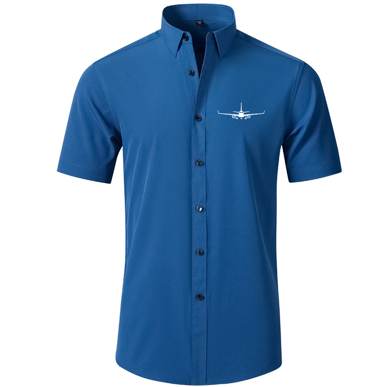 Embraer E-190 Silhouette Plane Designed Short Sleeve Shirts