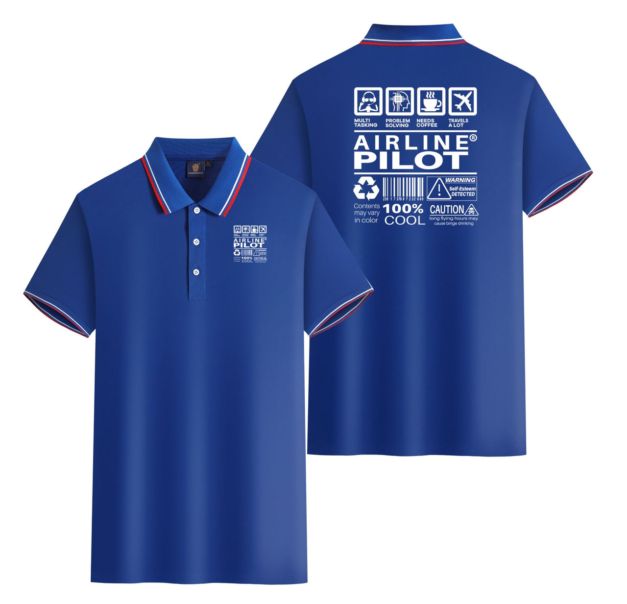 Airline Pilot Label Designed Stylish Polo T-Shirts (Double-Side)