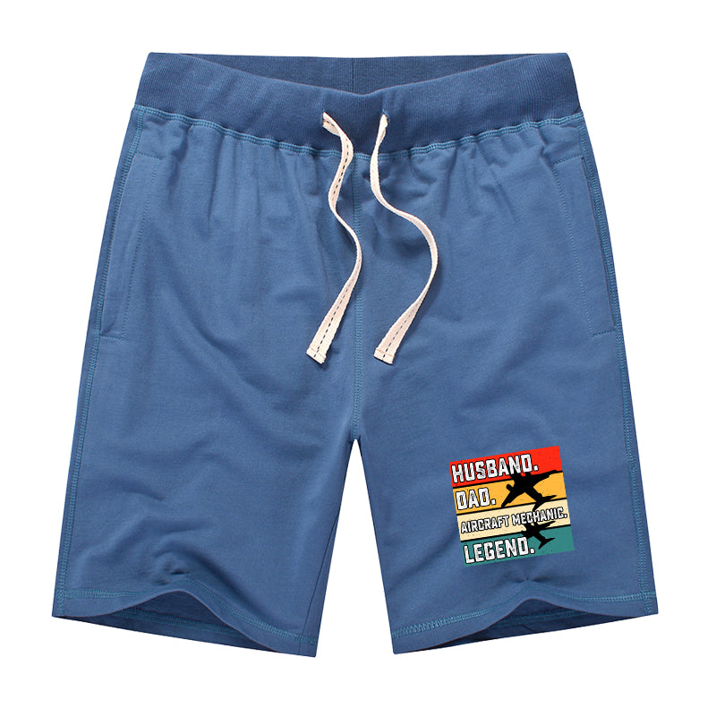Husband & Dad & Aircraft Mechanic & Legend Designed Cotton Shorts