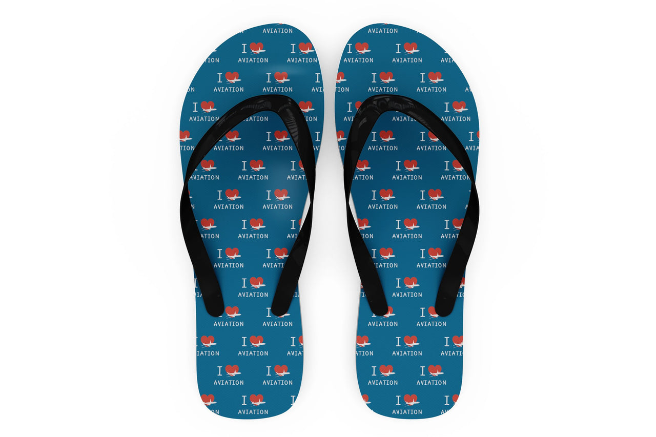I Love Aviation Designed Slippers (Flip Flops)