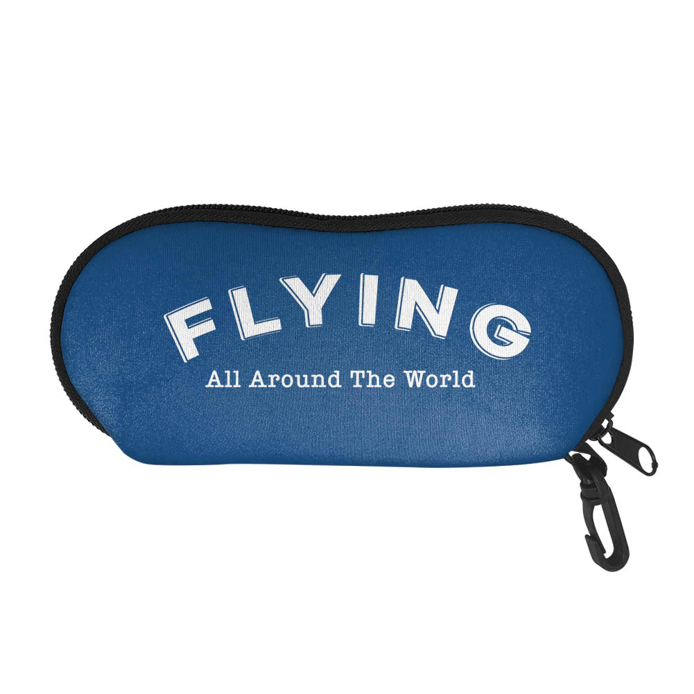Flying All Around The World Designed Glasses Bag